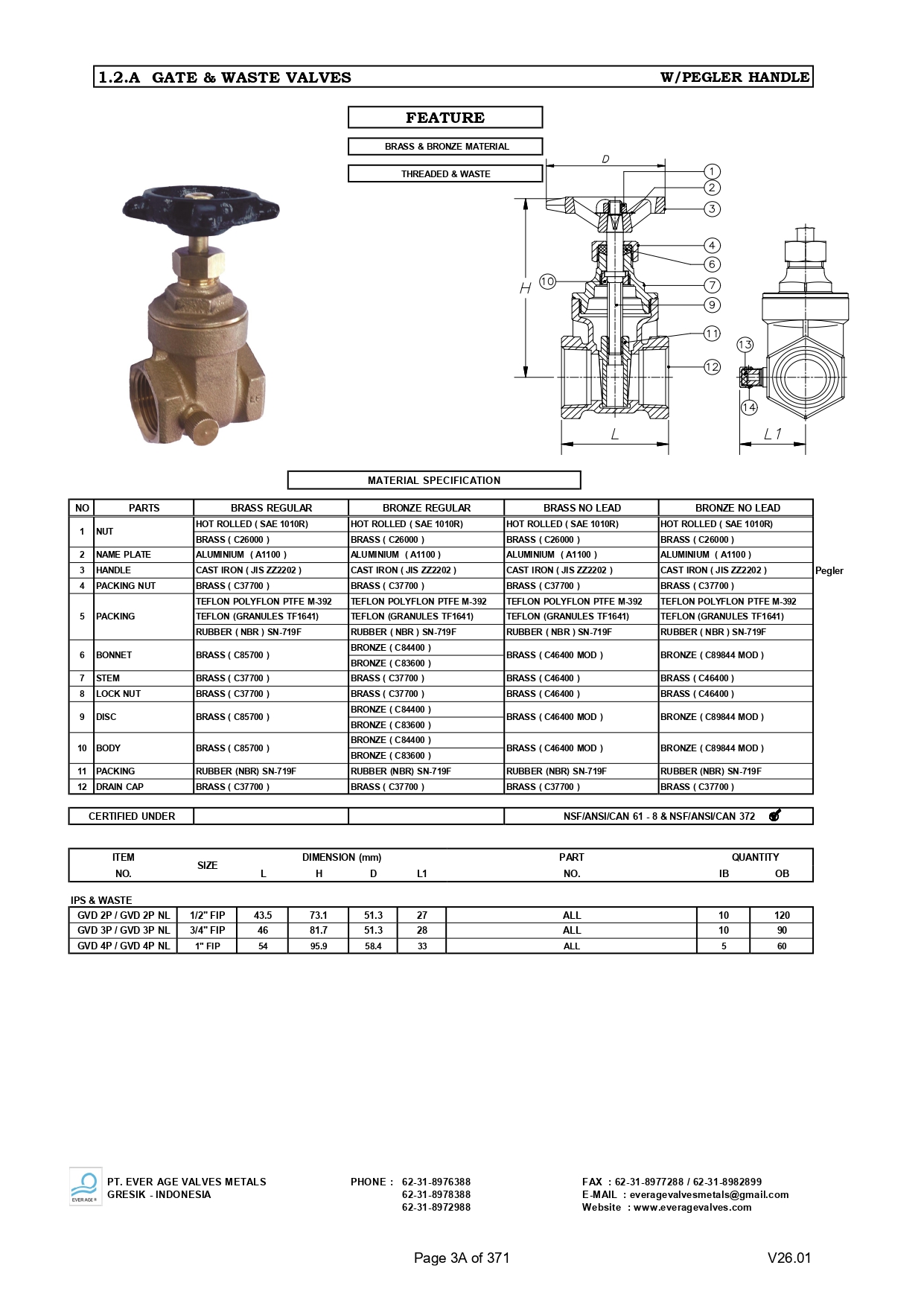 GATE & WASTE VALVES - GVD 2 - GVD 4